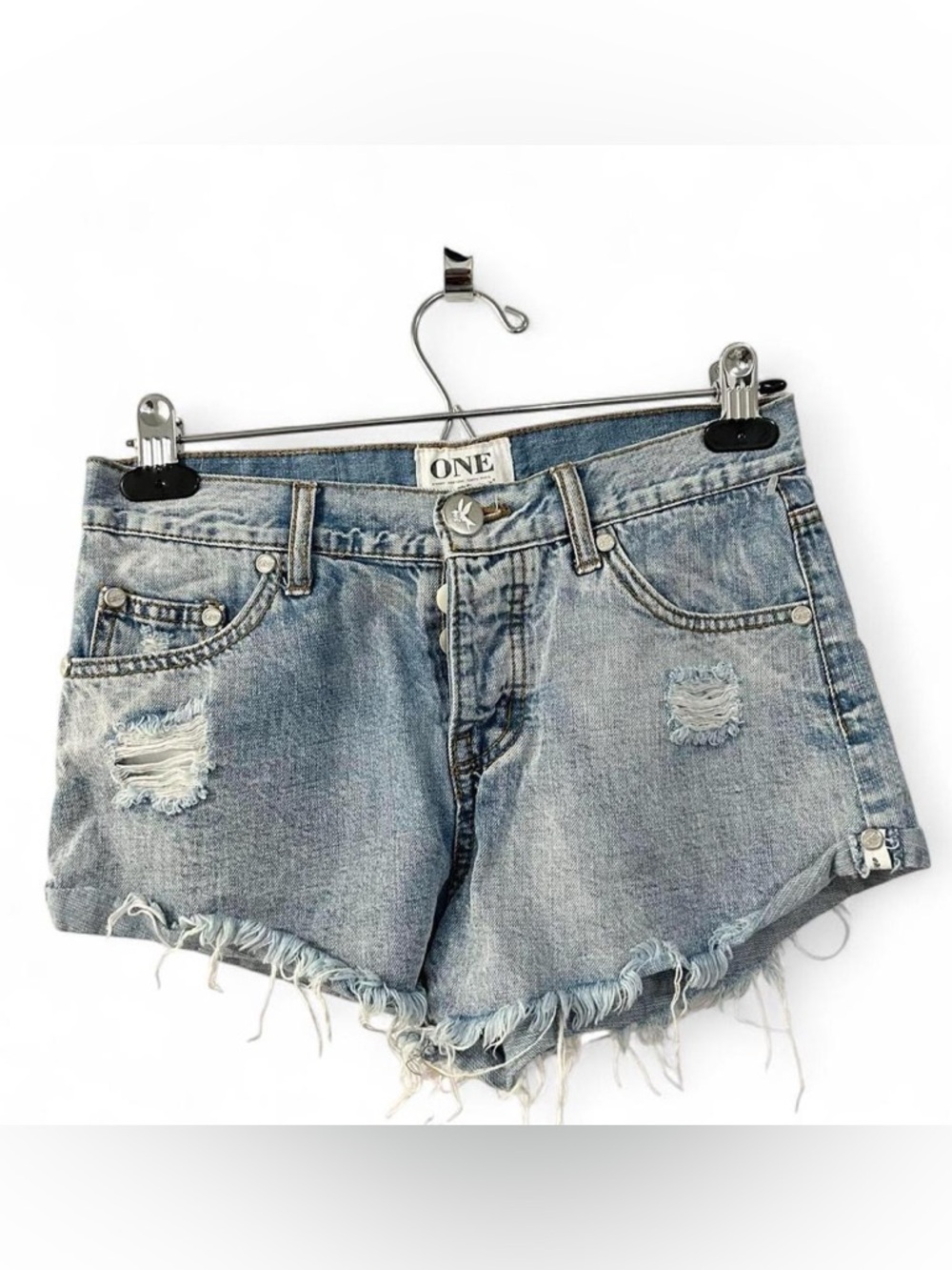 Women’s Jean Shorts denim cut off light wash distressed Festival Country western